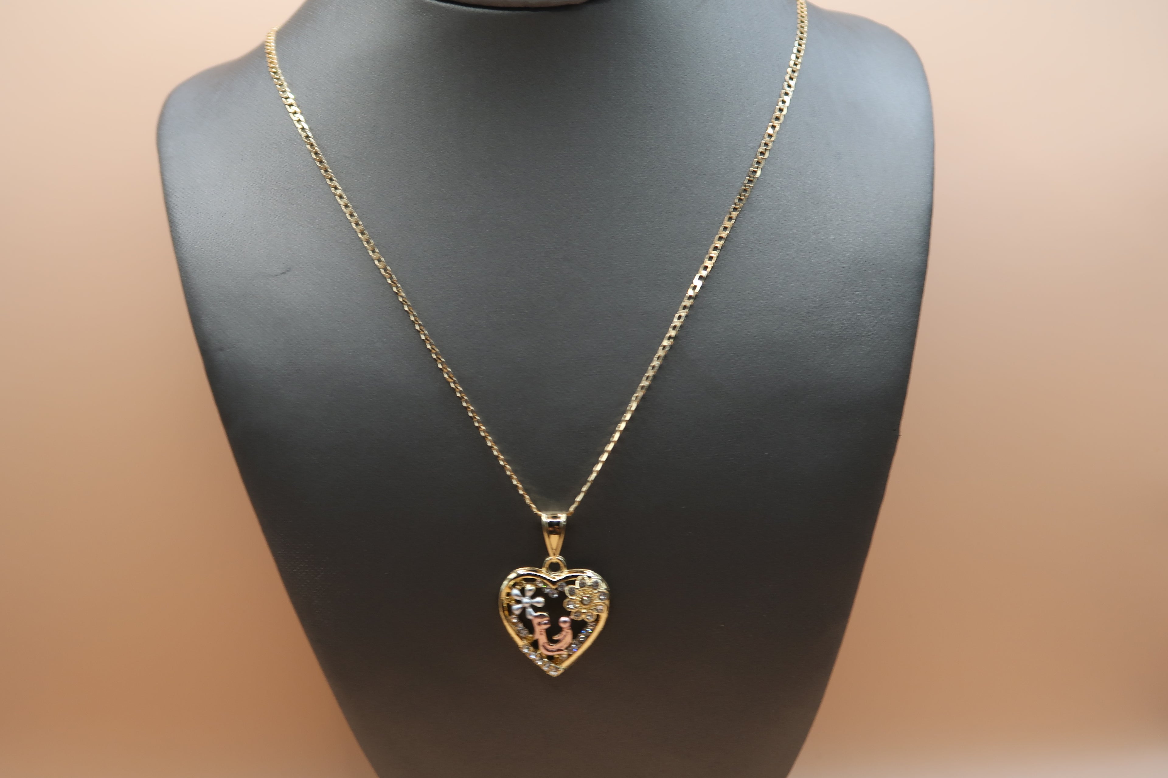 Mom Child heart necklace
