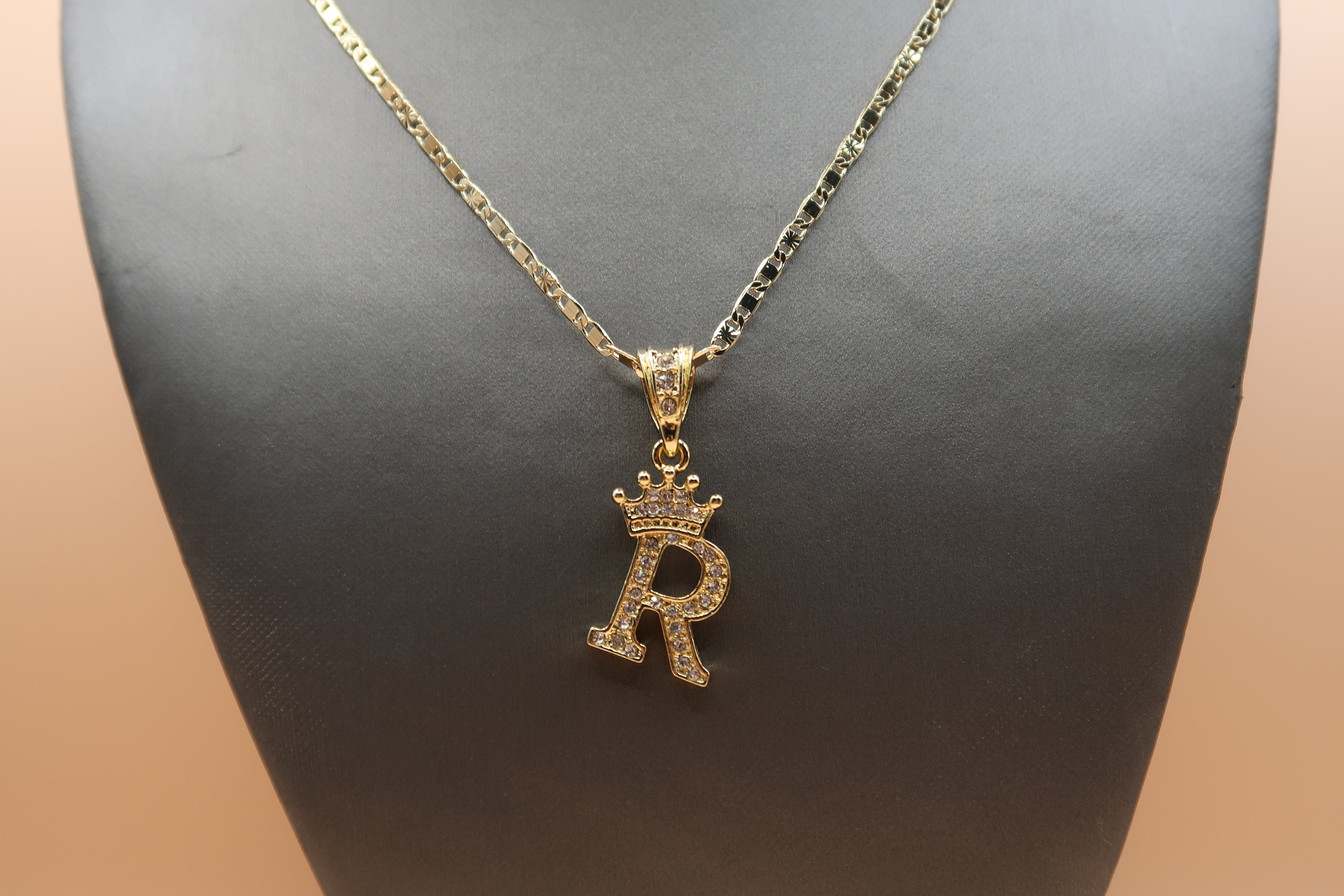 R Crown Necklace