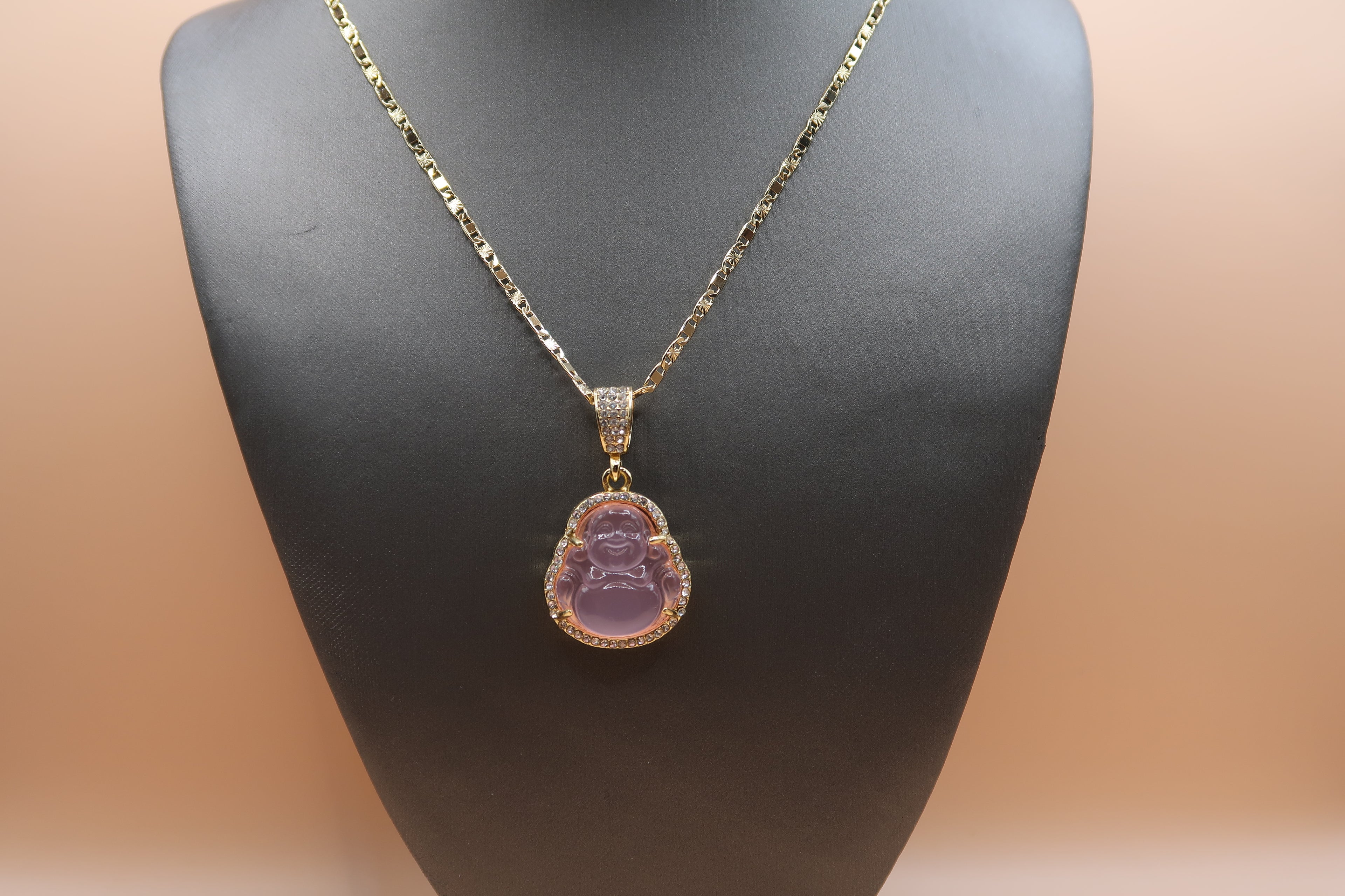 Light pink buddha necklace