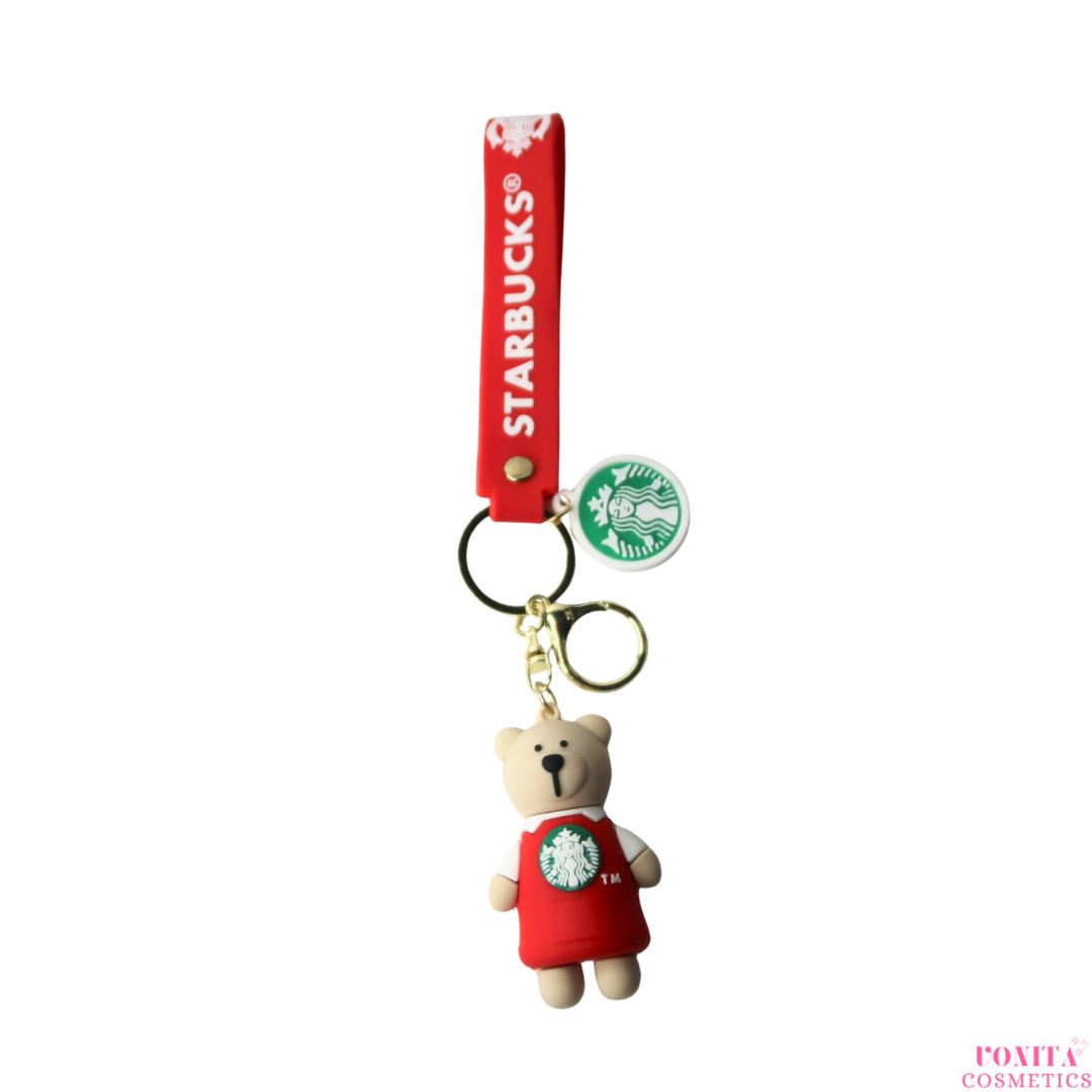 Red Starbucks bear keychain