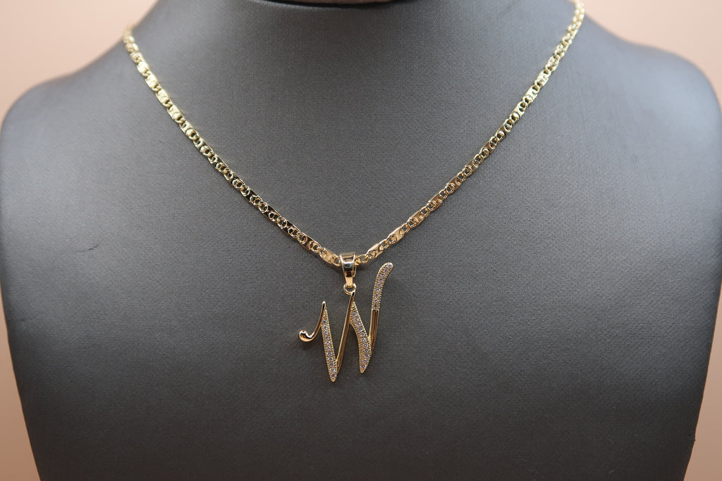 Cursive W Necklace