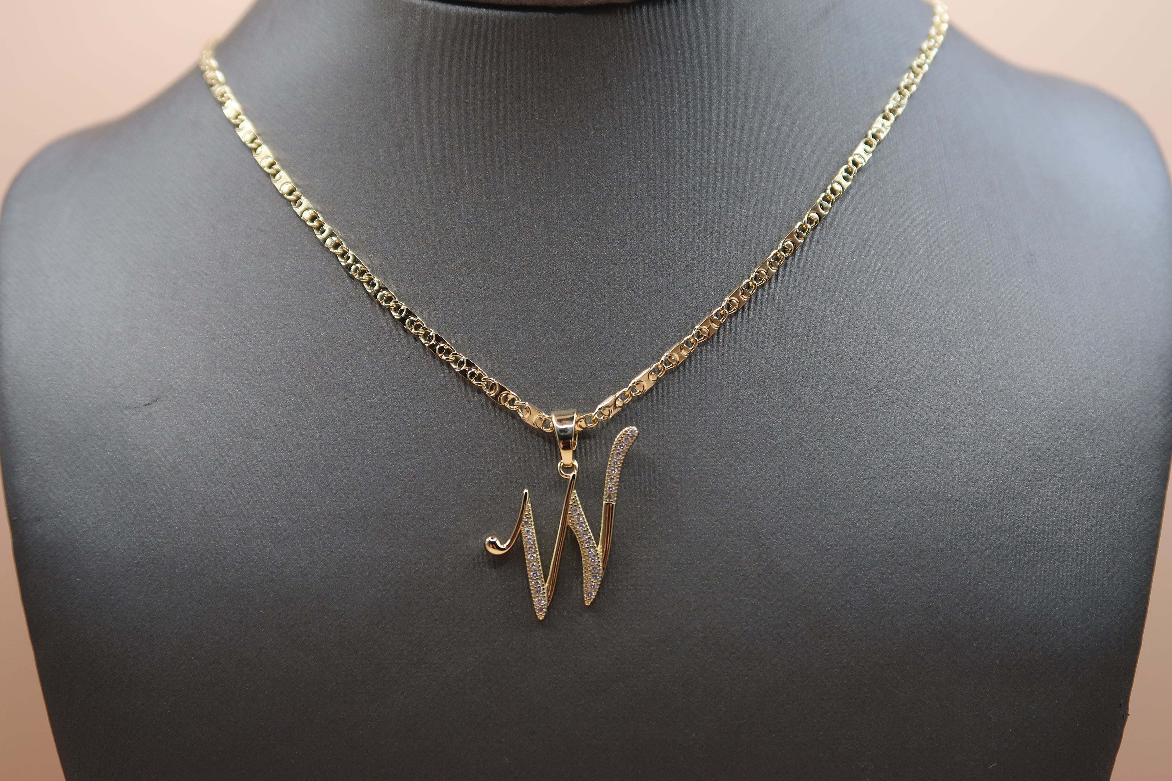 Cursive W Necklace