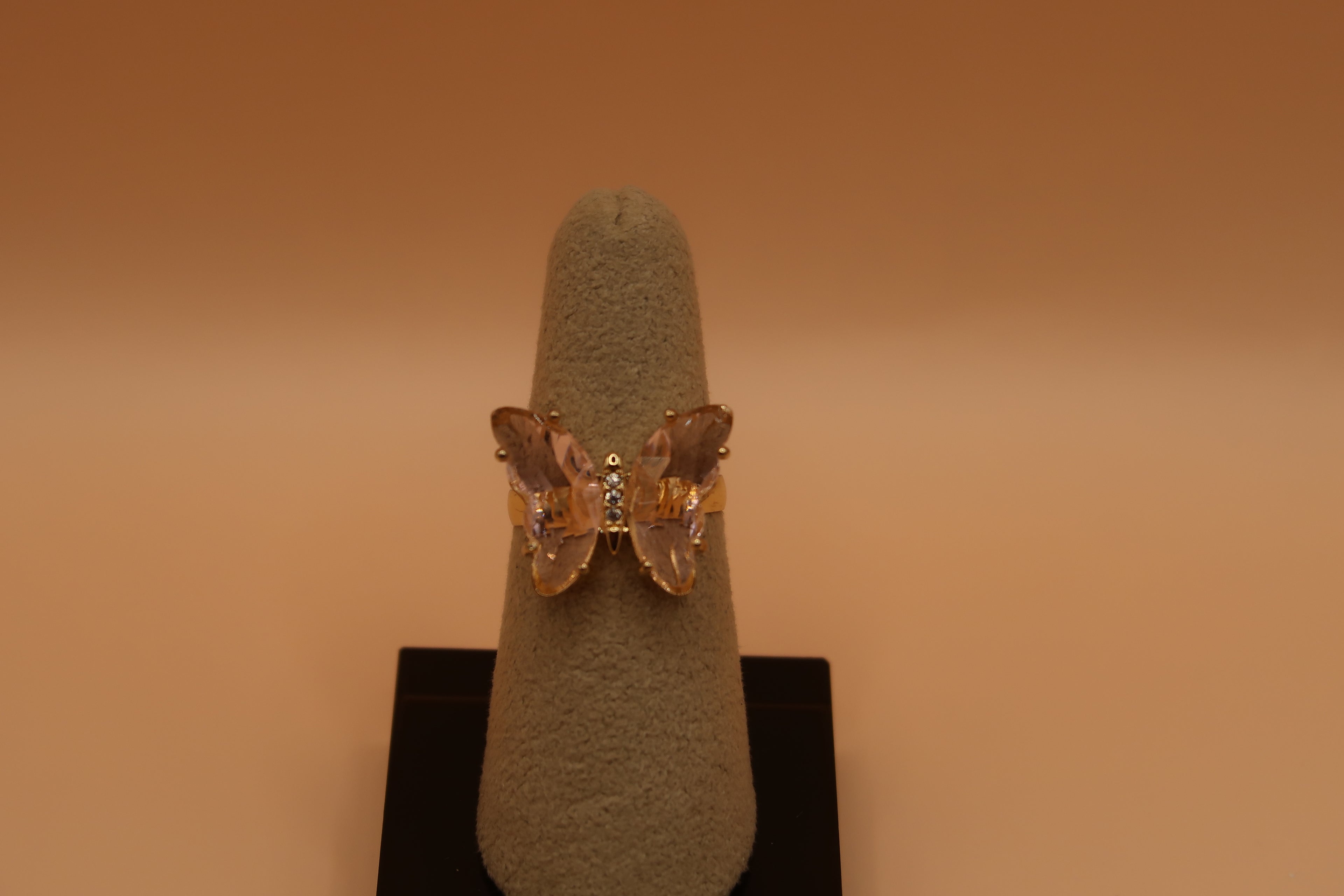 Yellow butterfly ring