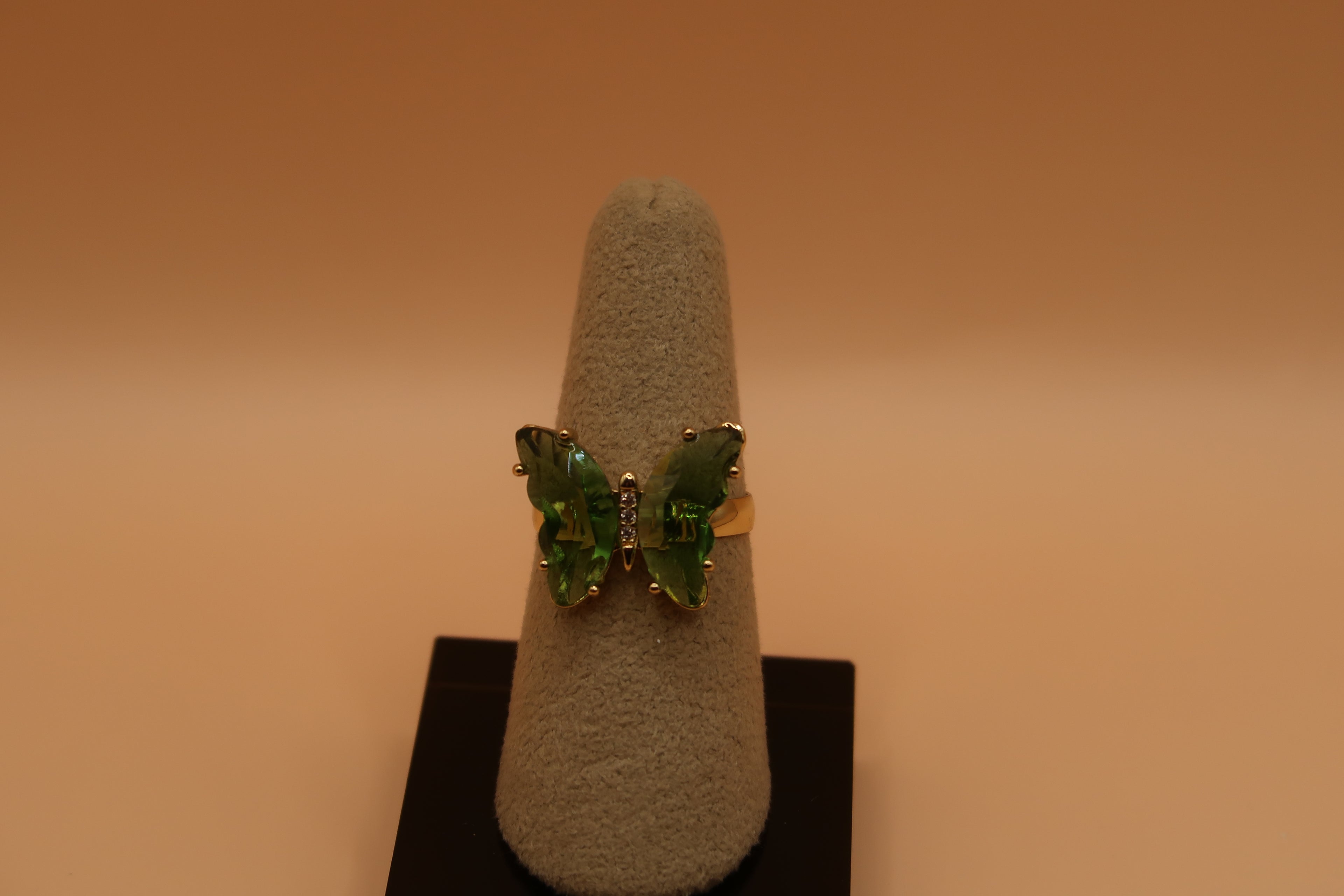 Green butterfly ring