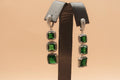 Diamond Green Dangling Earrings