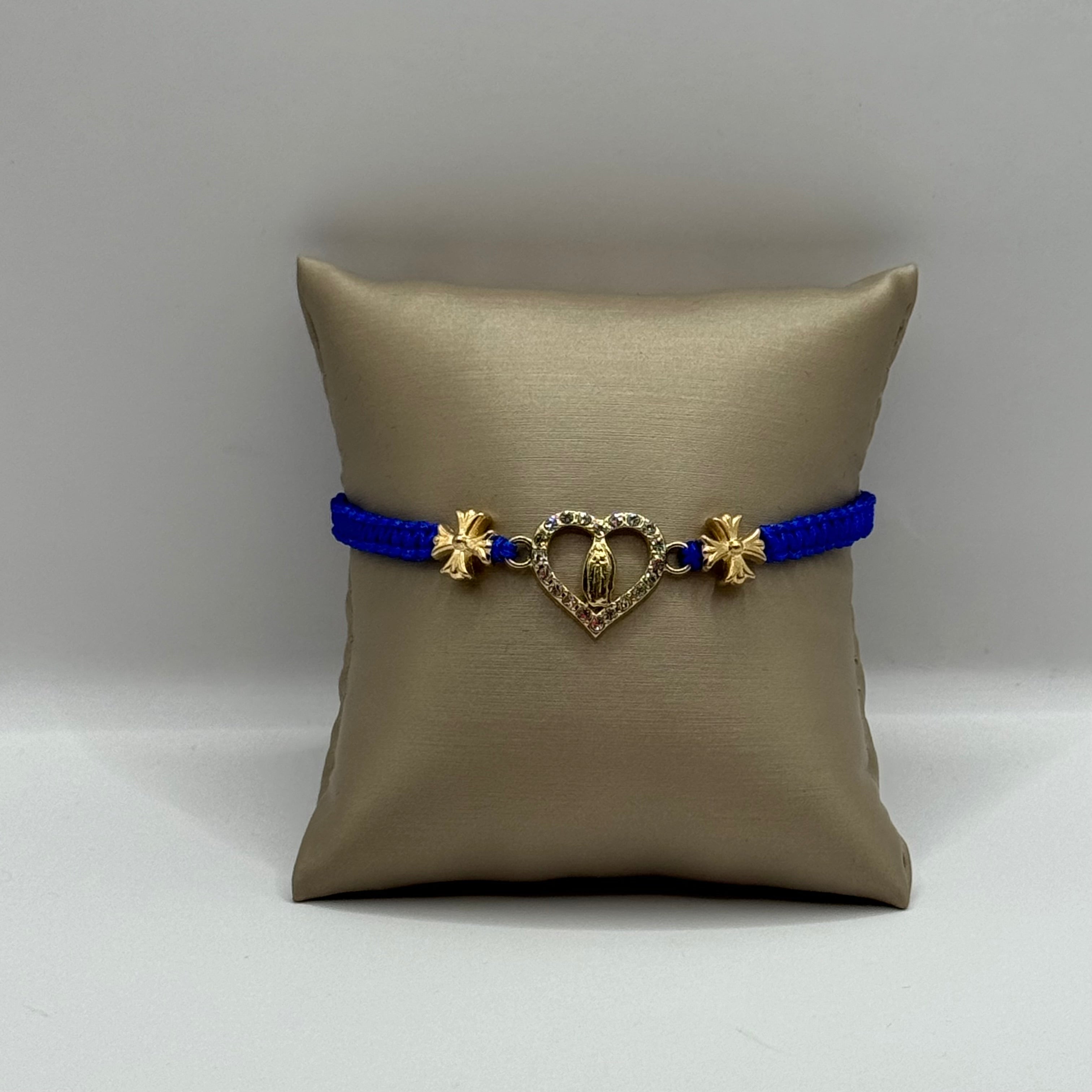Virgin de Guadalupe Cross dark blue