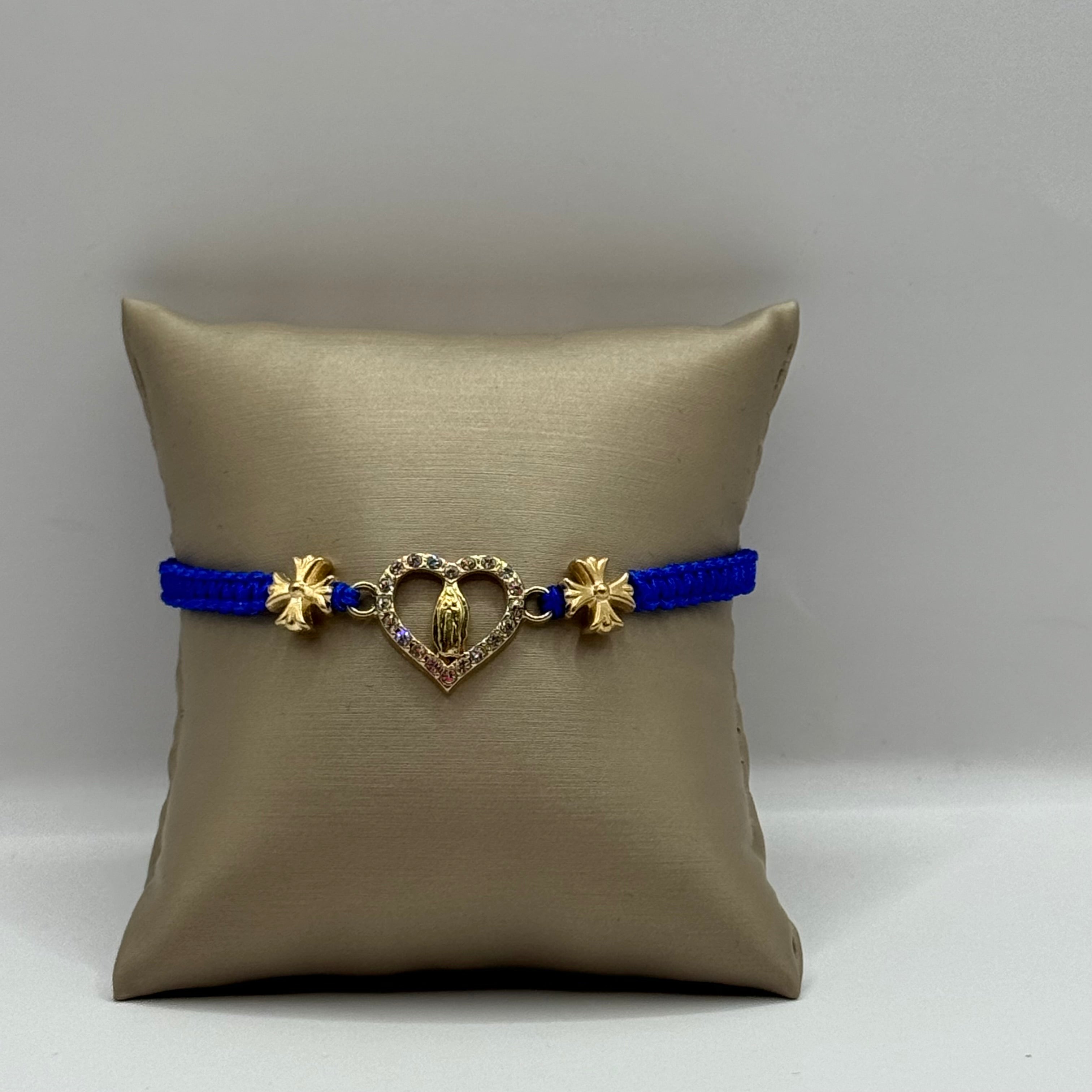 Virgin de Guadalupe Cross dark blue
