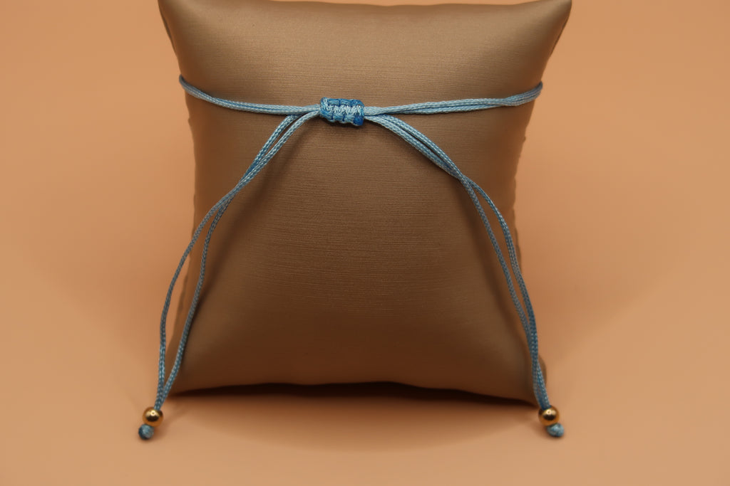 Heart Virgin De Guadalupe Light Blue with Evil Eye Bracelet