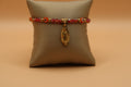 Dangling Virgin de Guadalupe Red & Gold With Evil Eye Bracelet
