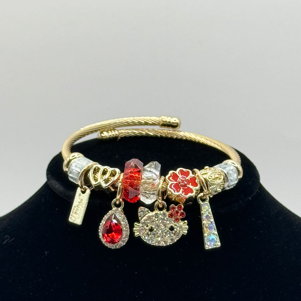 HK Red & Gold Charm Bracelet