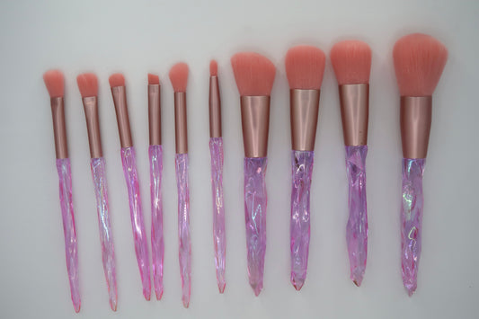 Pink holographic cosmetics 10 brushes