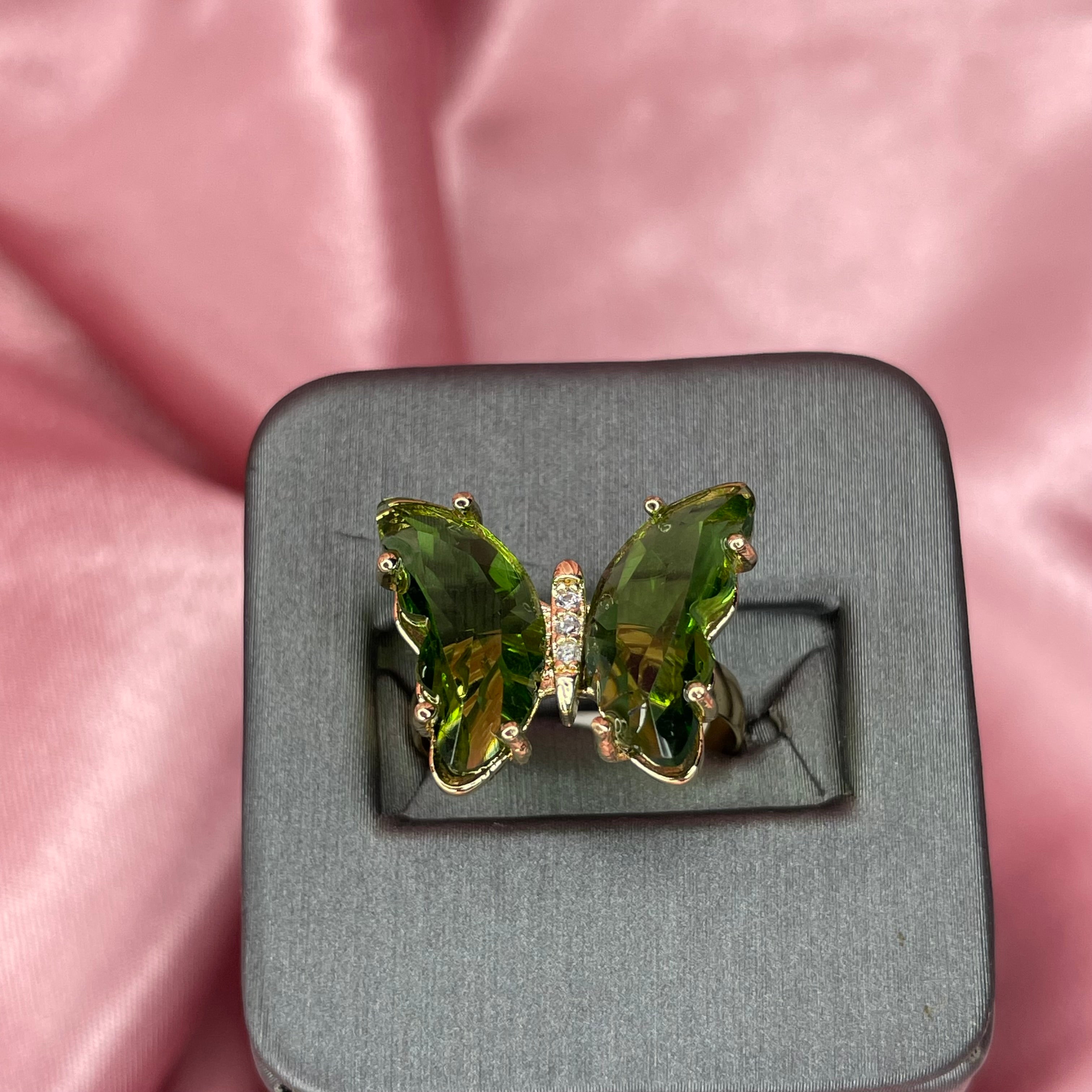 Green butterfly ring