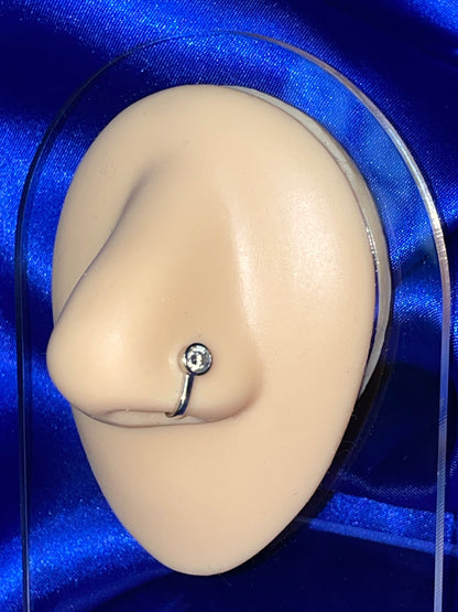 Round Diamond nose cuff ring