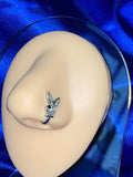 Silver PlayBoy Bunny nose cuff ring