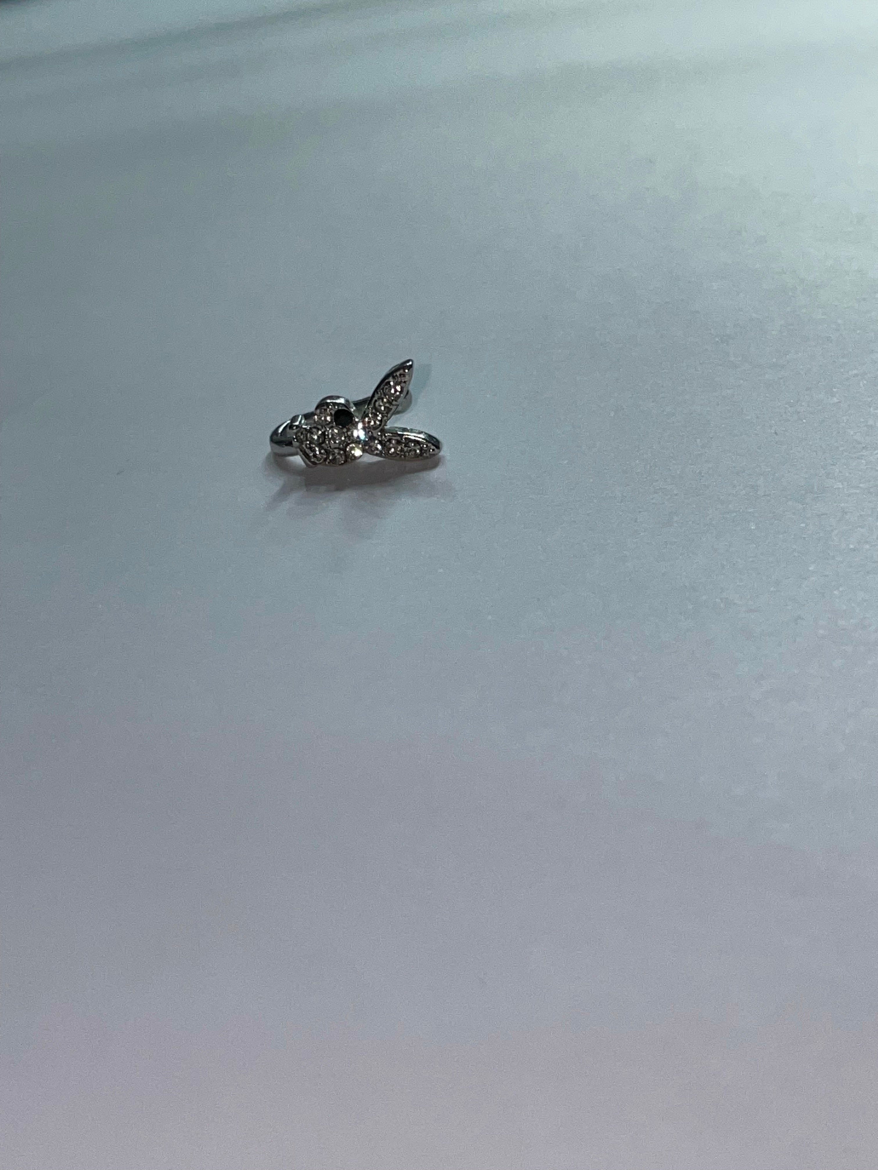 Silver PlayBoy Bunny nose cuff ring